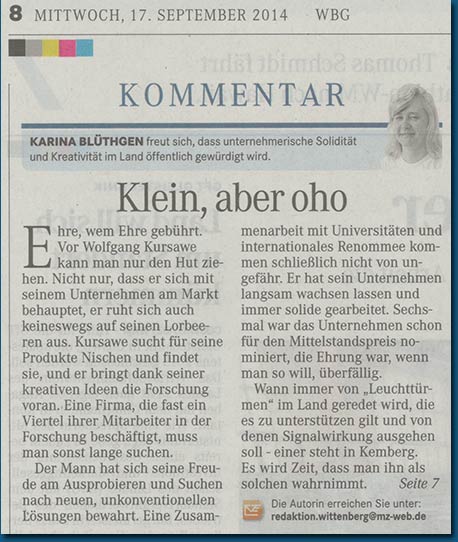 Kommentar in der Mitteldeutschen Zeitung